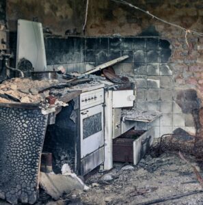 Burned down kitchen