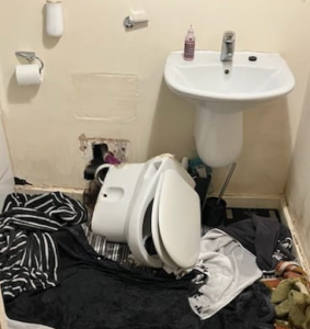 Property management nightmare - Toilet fallen off the wall